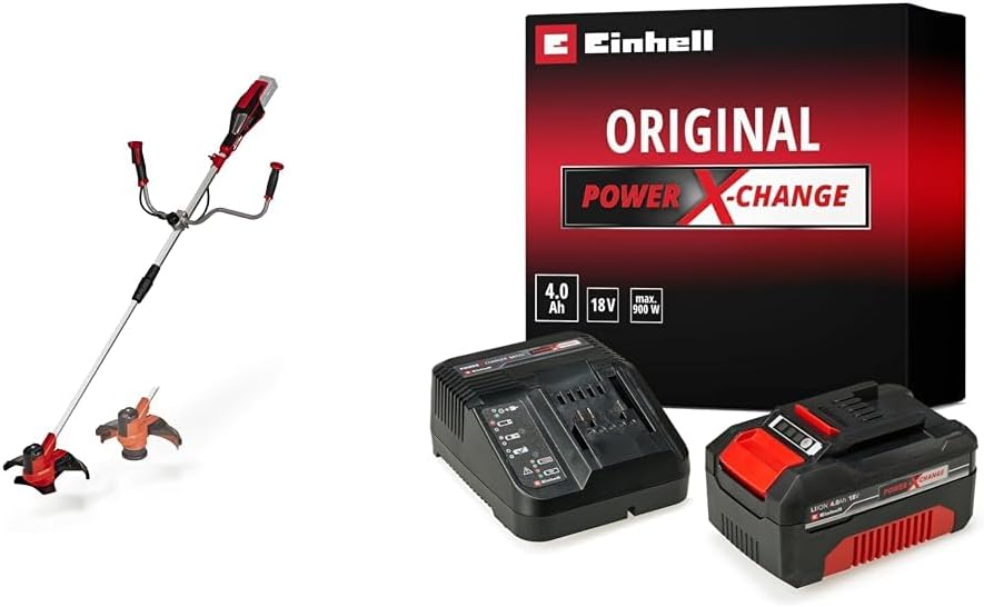 Einhell Akku-Sense AGILLO 18/200 Power X-Change (Li-Ion, 18V, 7500 min-1, Faden m. Tippautomatik/3-Zahn-Messer, Front-Motor, Bike-Handle, inkl. 4,0 Ah Akku und Ladegerät)