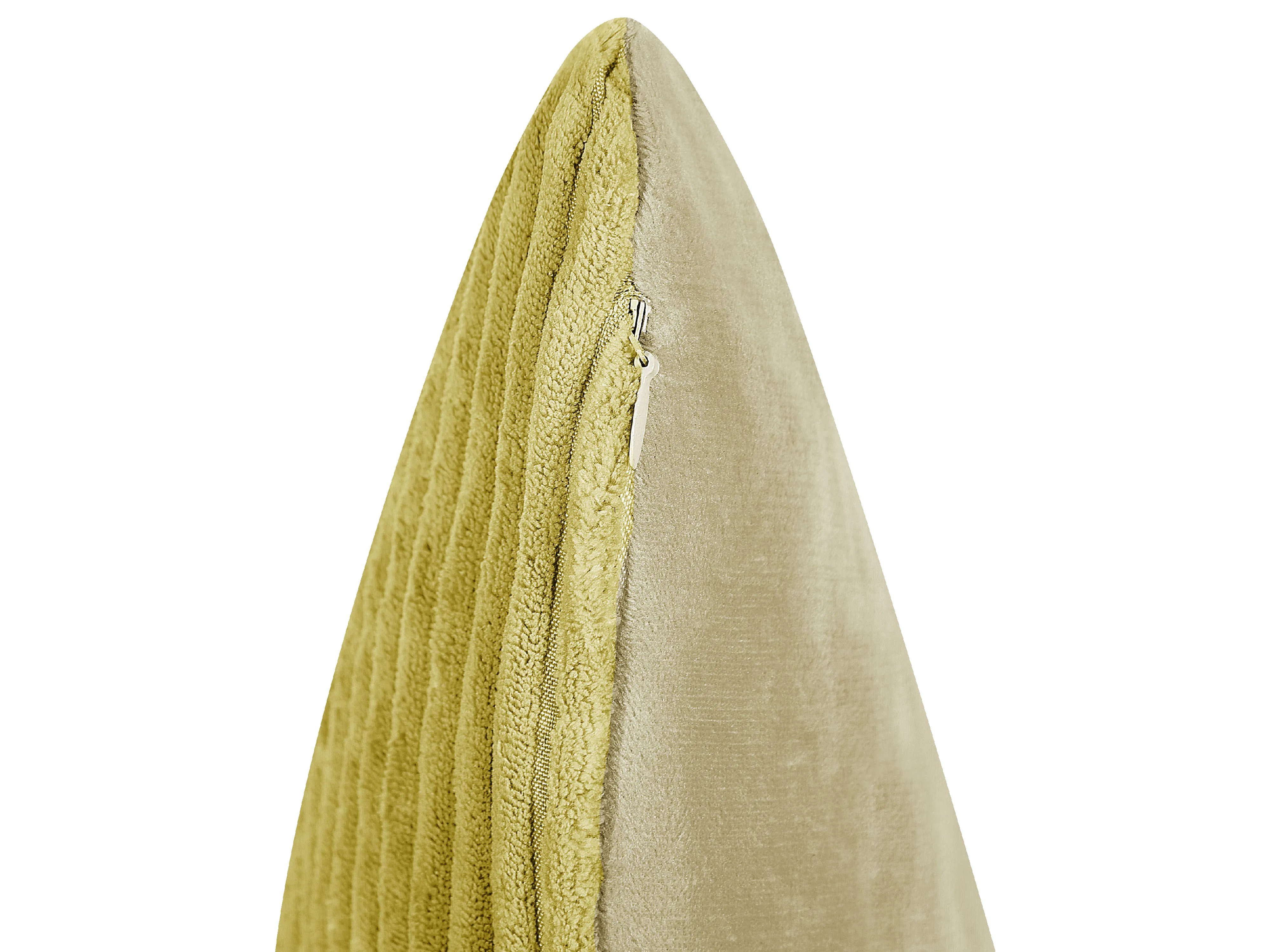 Set van 2 sierkussens MILLET Corduroy 30 x 50 cm Olijfgroen geometrisch patroon