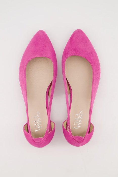 Leder-Ballerinas, Cut-Out, Weite H