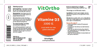 VitOrtho Vitamine D3 3000 IE Softgels 120ST