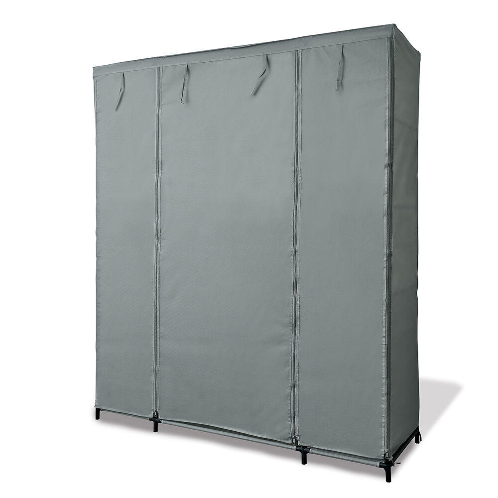 Armoire dressing tissu gris
