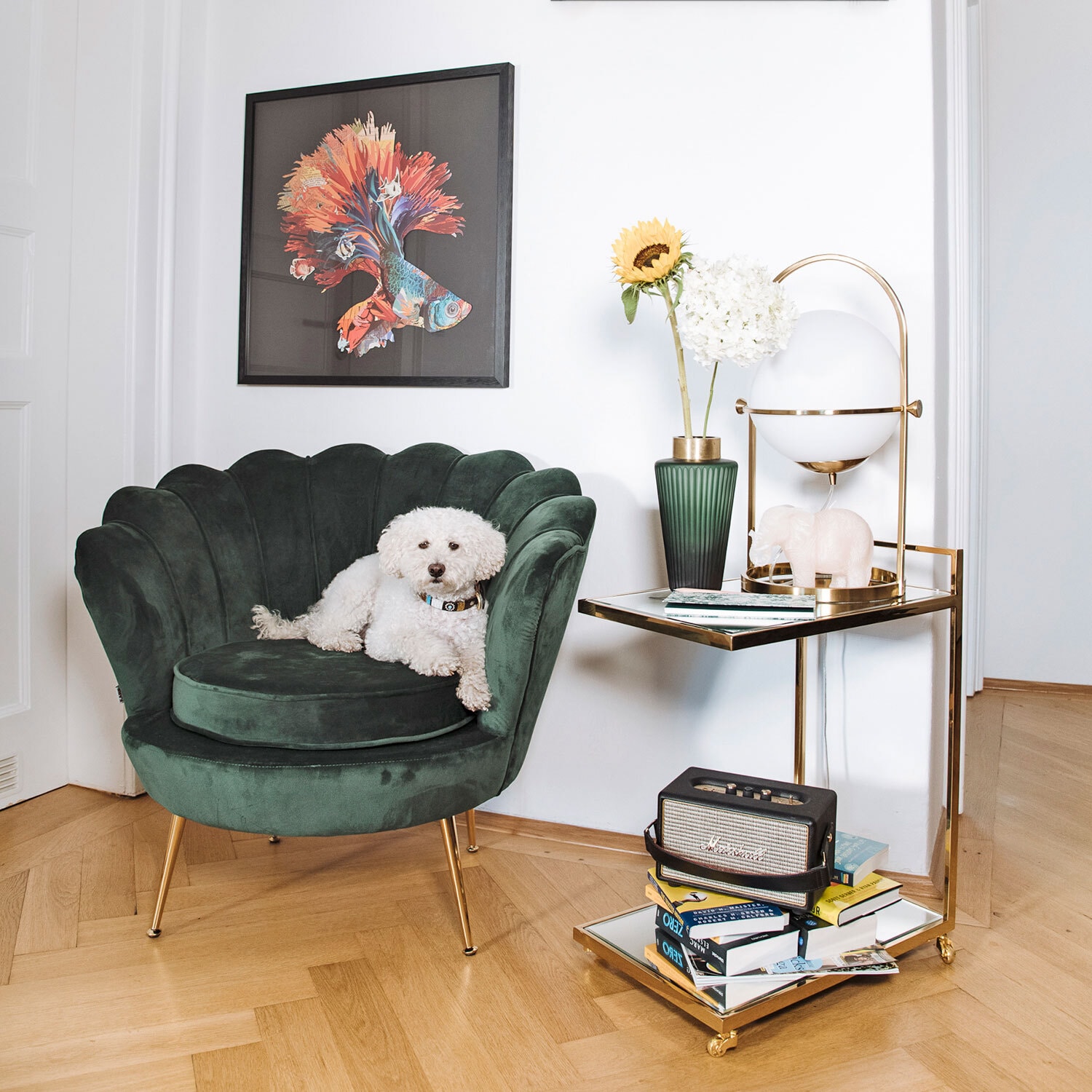 KARE DESIGN Cocktailsessel WATER LILY dunkelgrün