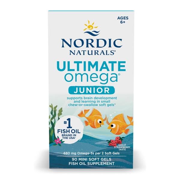 Ultimate Omega Junior, Óleo De Peixe, Cápsulas Sabor A Morango