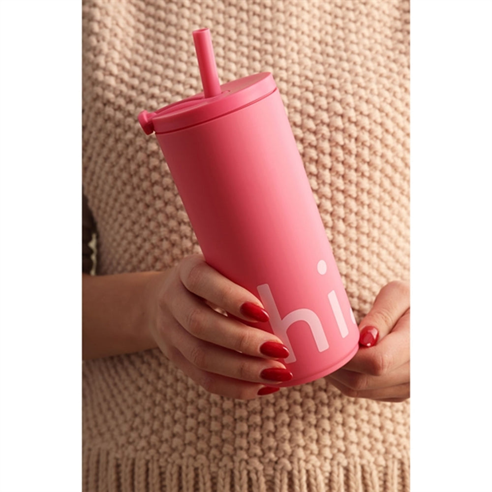 Køb Design Letters Travel Drikkedunk Med Sugerør Pink