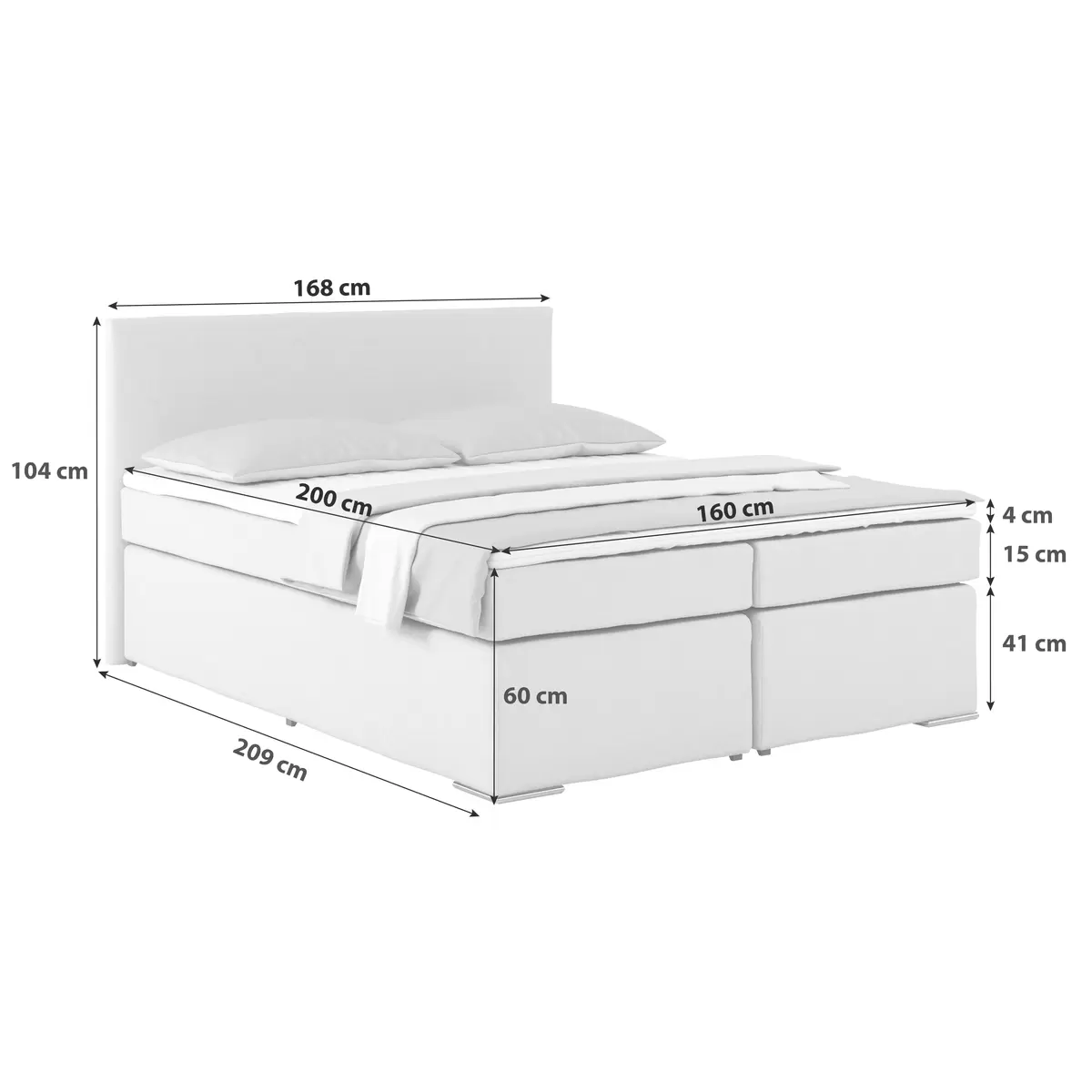 Boxspringbett Nero 160 x 200 Blau