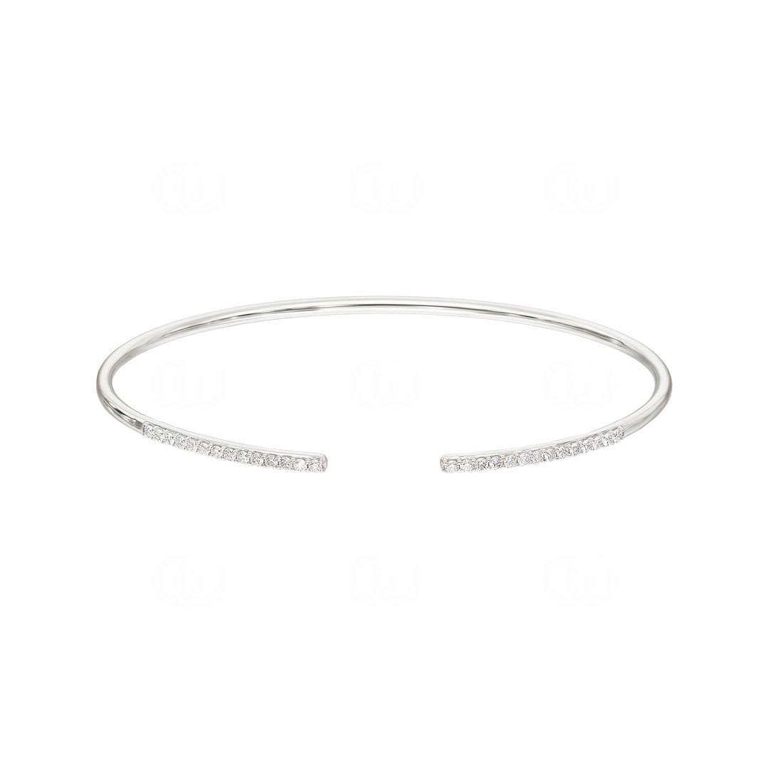 0.33 Karat Diamantarmreif offen 750/18 K Weissgold