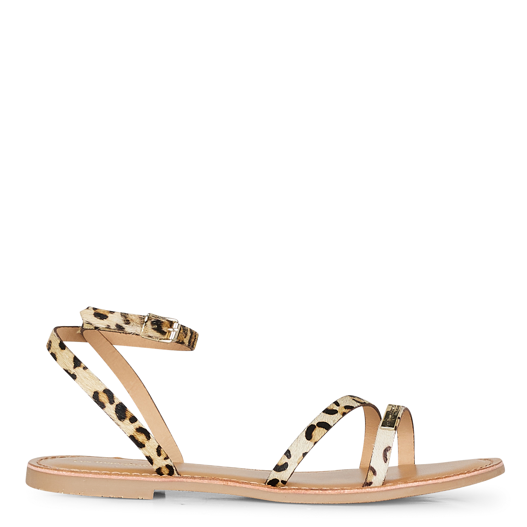 HANAK - Sandales plates en cuir | Marron