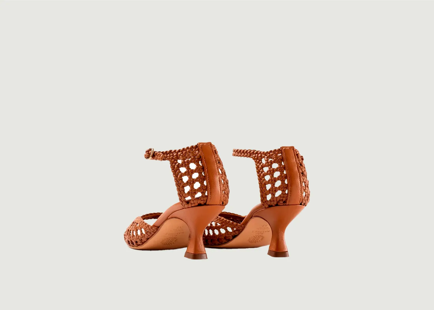 Sandales à talons en cuir tressé Veronica Souliers Martinez