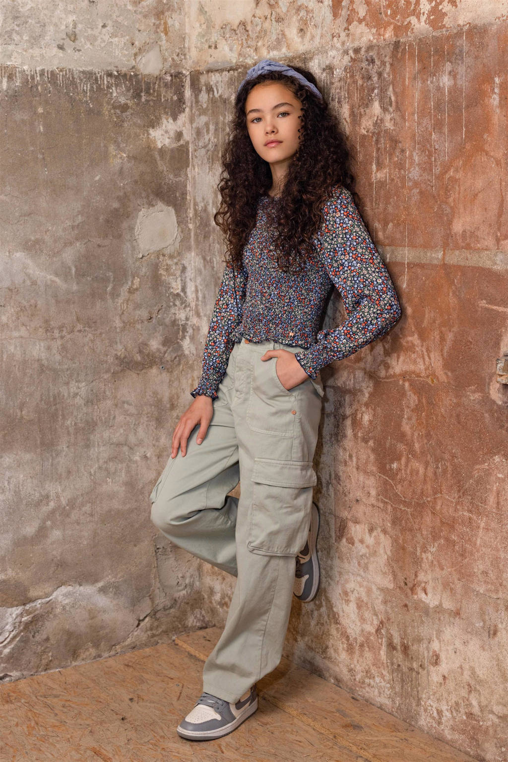 NoBell’ gebloemdetop Tessa donkerblauw/multicolor