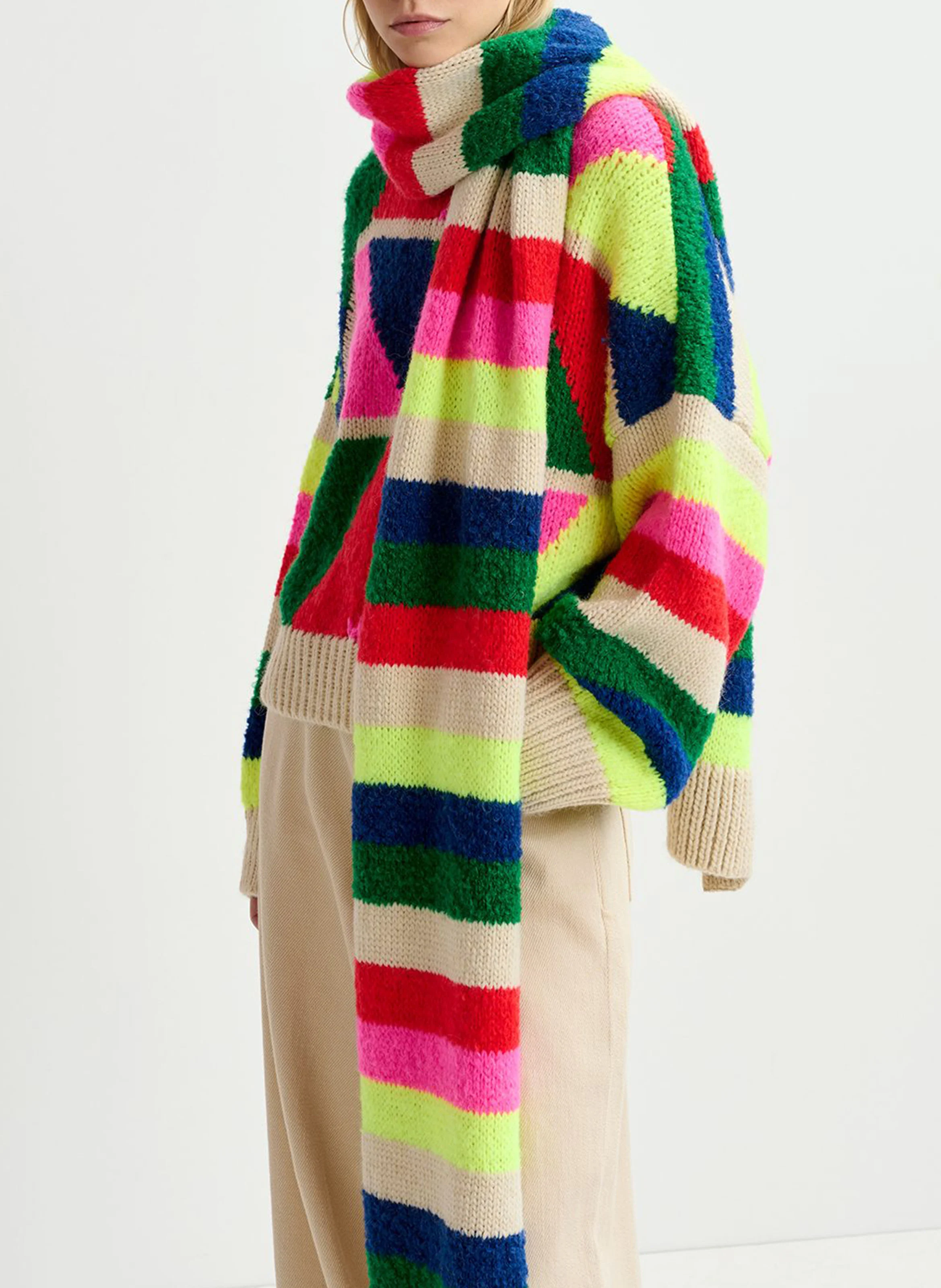 GARIS - Echarpe longue rayée | Multicolore