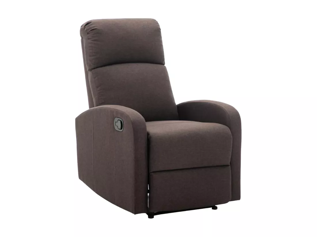 Fauteuil relax en tissu ISAO - Marron
