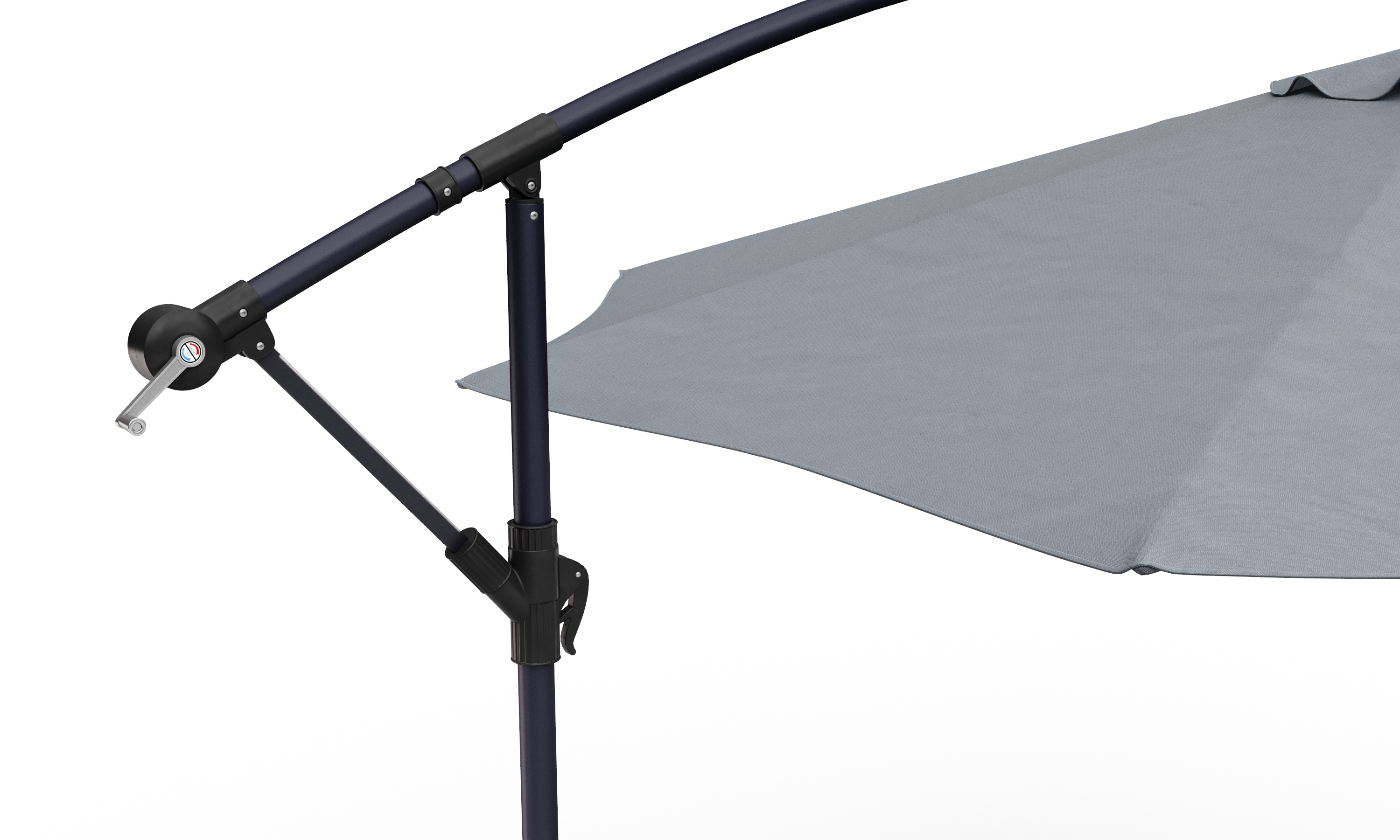 Sonnenschirm Ampelschirm BAY mit LED 350 cm anthrazit
