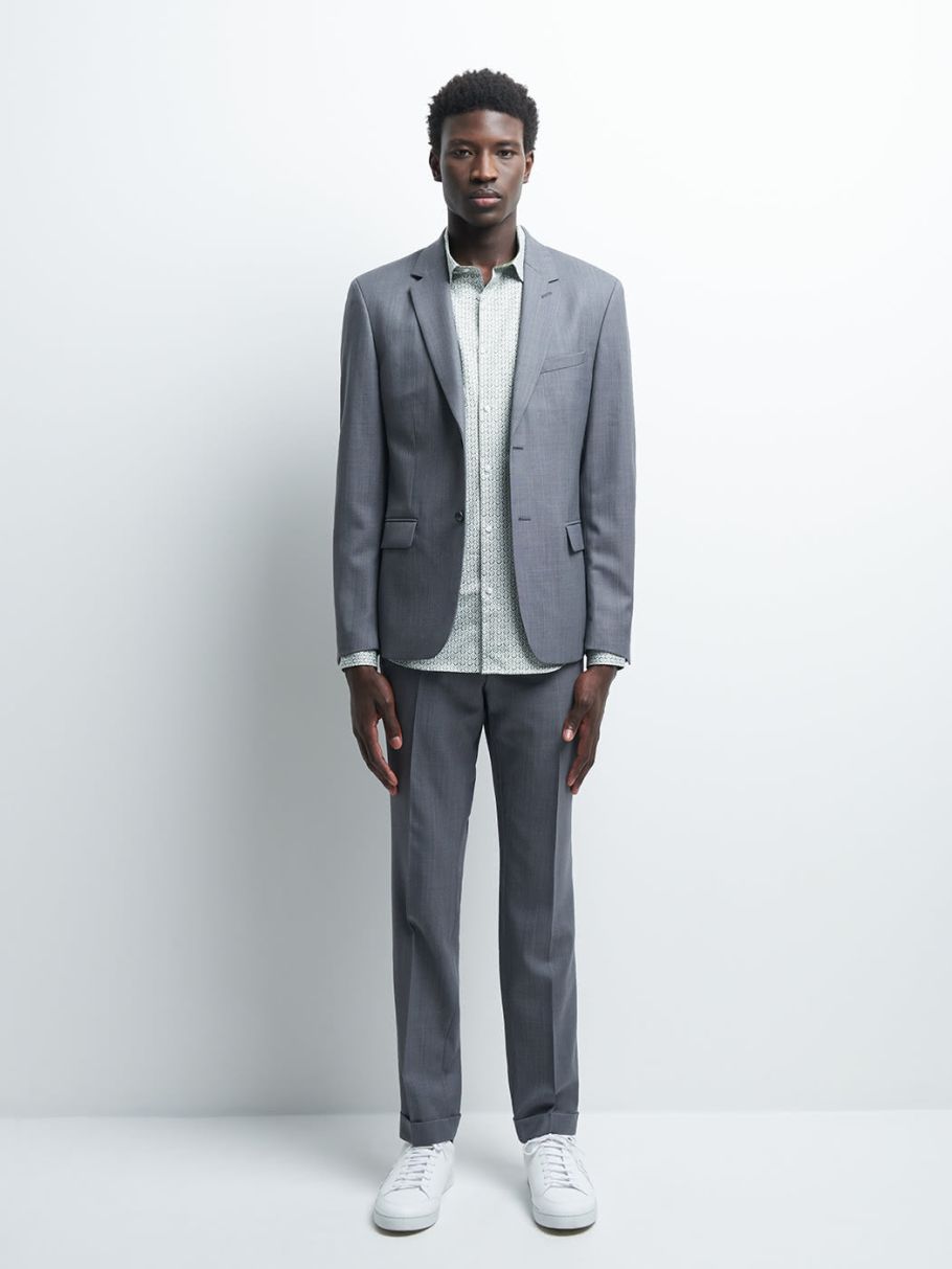 Veste coordonnable extra slim en laine