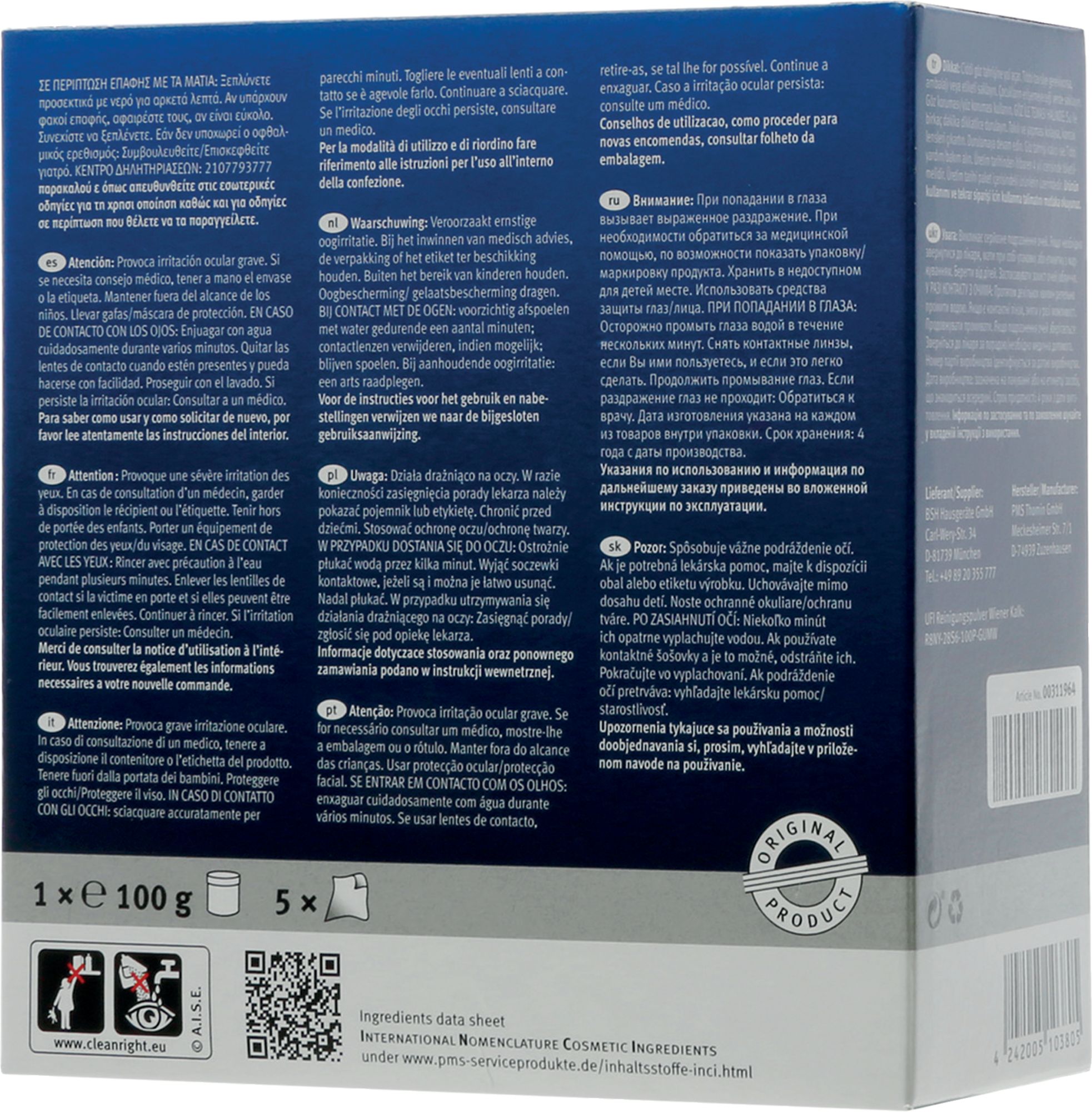 Kit de manutenção para aço inoxidável 00311964