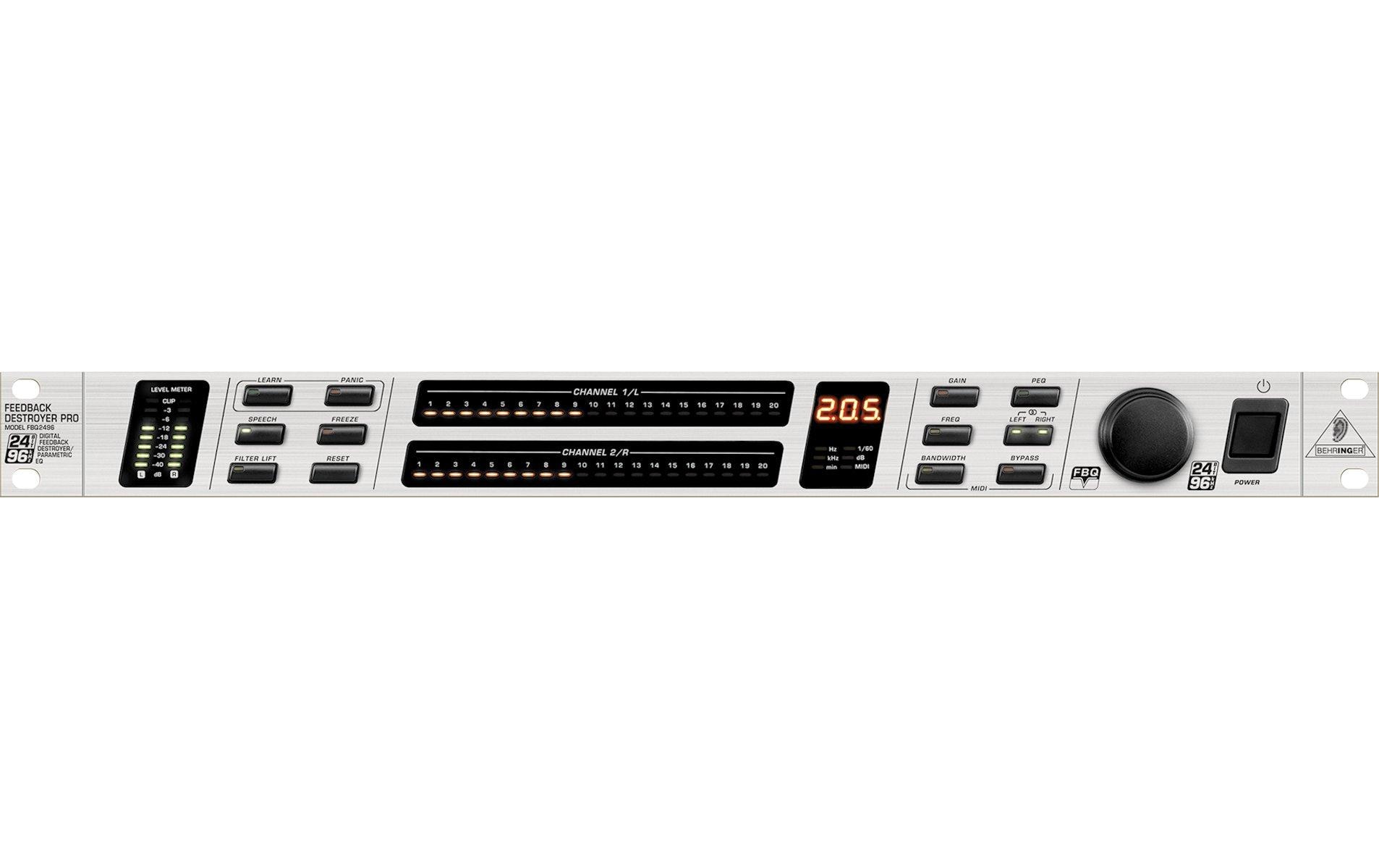 Feedback-Unterdrücker FBQ2496<br>2-Kanal 24-bit/96 kHz Feedback Destroyer und parametrischer EQ