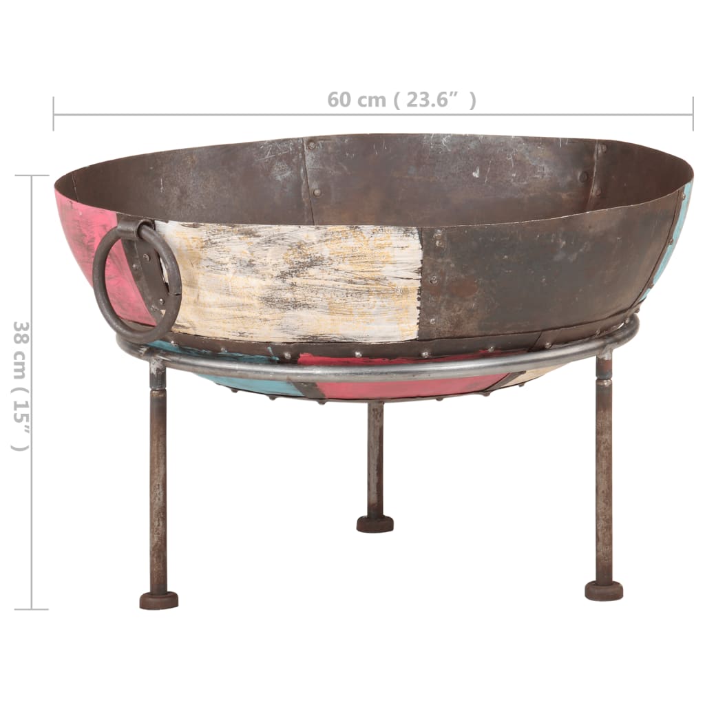 Foyer rustique coloré ø 60 cm fer