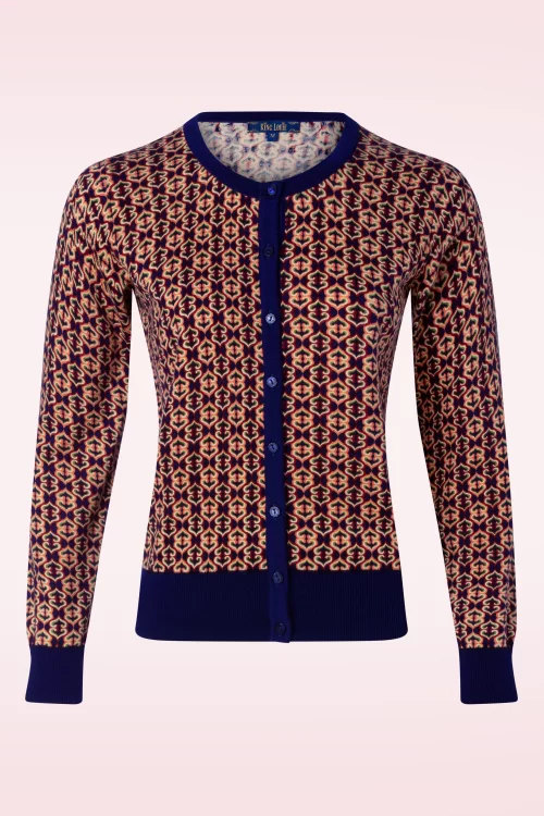 King Louie Ripley Roundneck cardigan in avondblauw