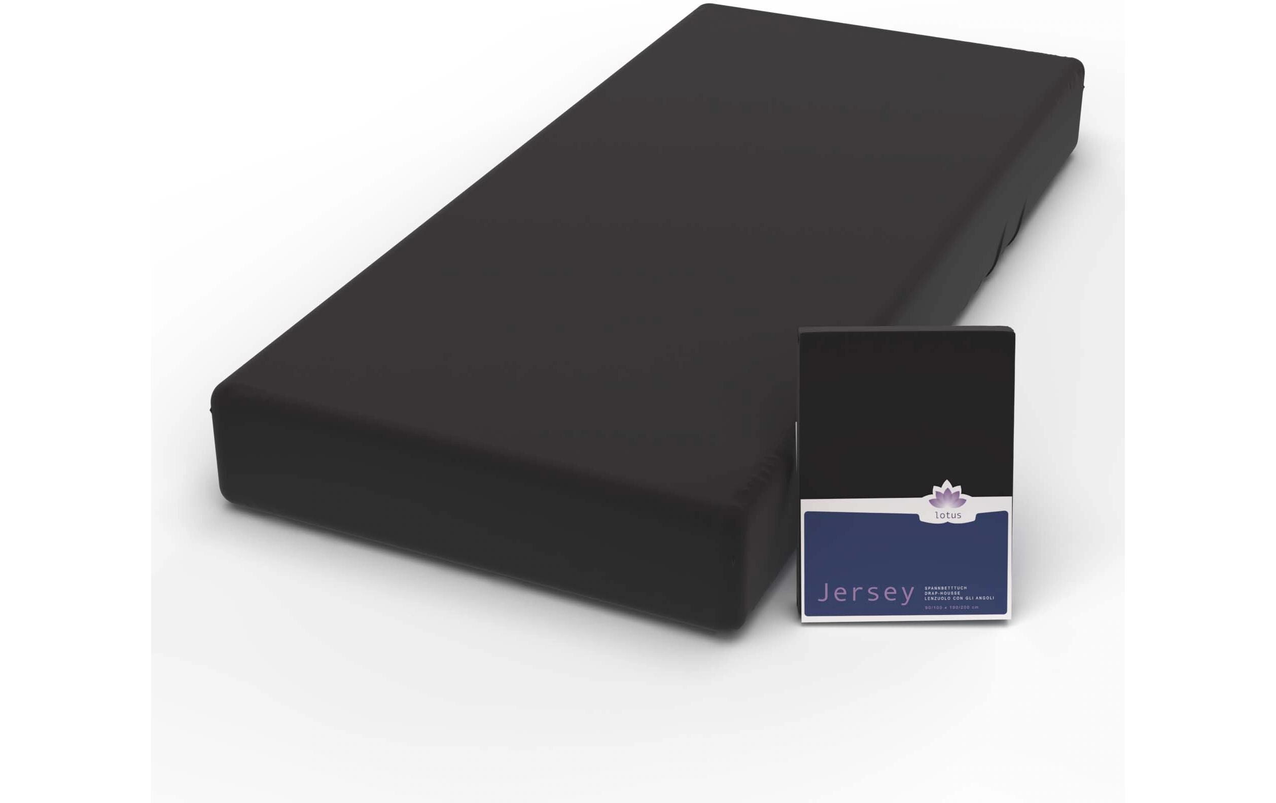 Fixleintuch Jersey Comfort 140-160 x 200 cm, SchwarzJersey Spannbetttuch aus 100% Baumwolle