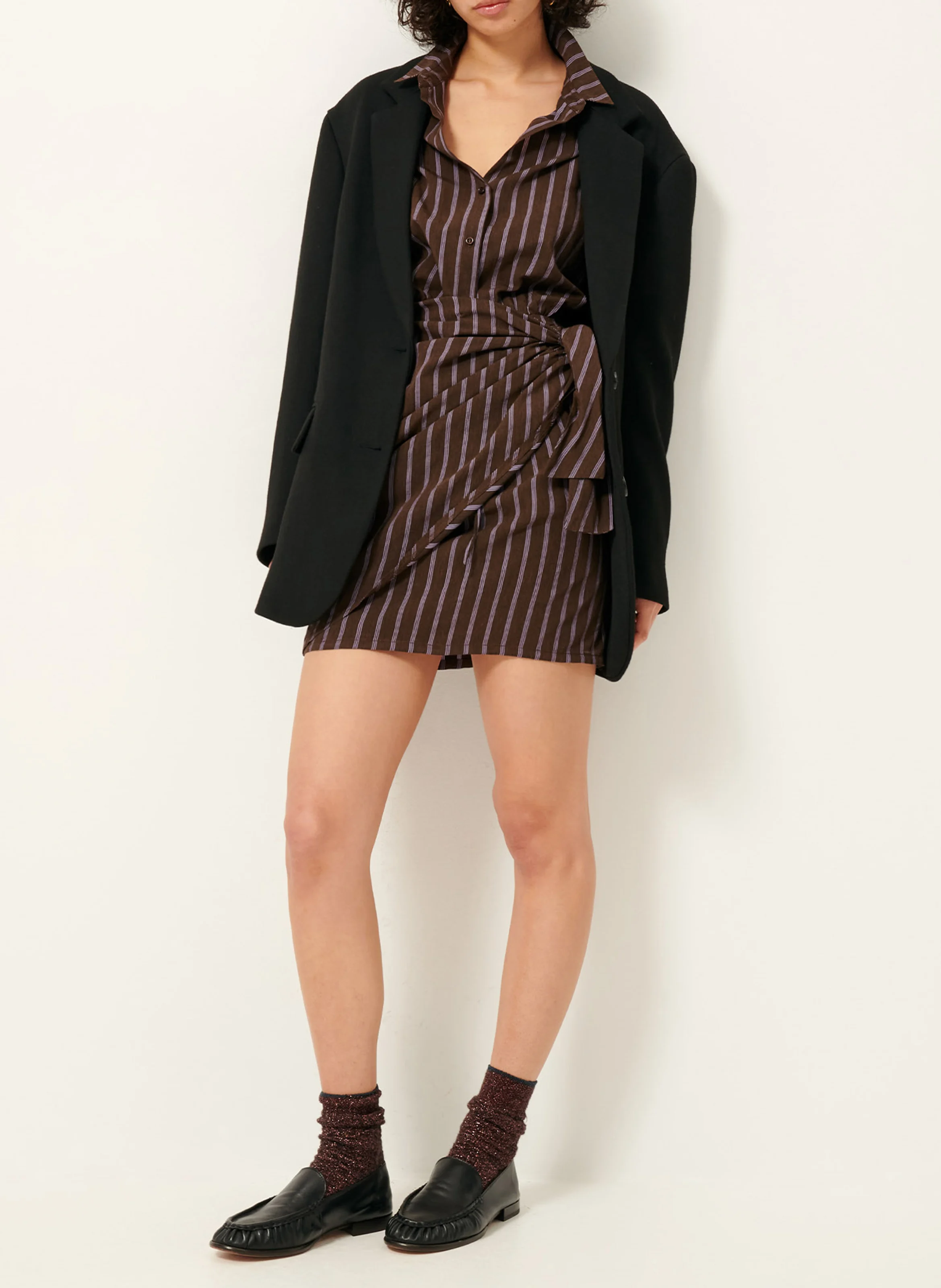 LAUTNER - Robe chemise cintrée | Marron