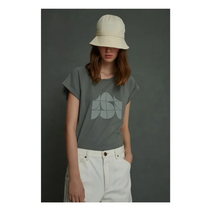 Soeur T-shirt Valentina Coton et Lin | Vert de gris