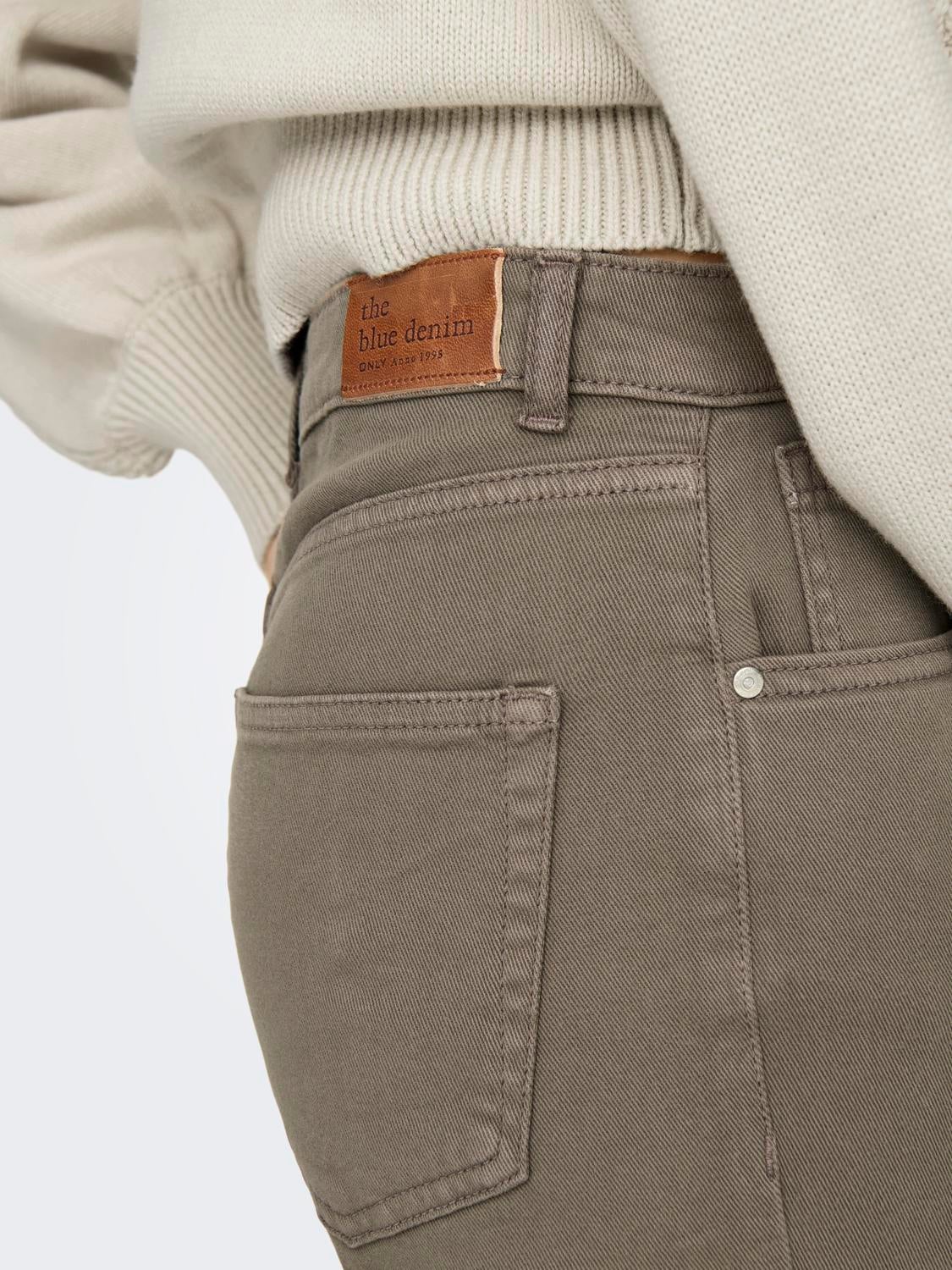 ONLJUICY-COMSTRETCH Hohe Taille Weiter Beinschnitt Hose mit weitem Beinschnitt Walnut
