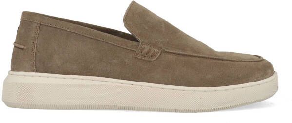 Australian Taupe Suède Loafer met Rubberembleem Beige Heren