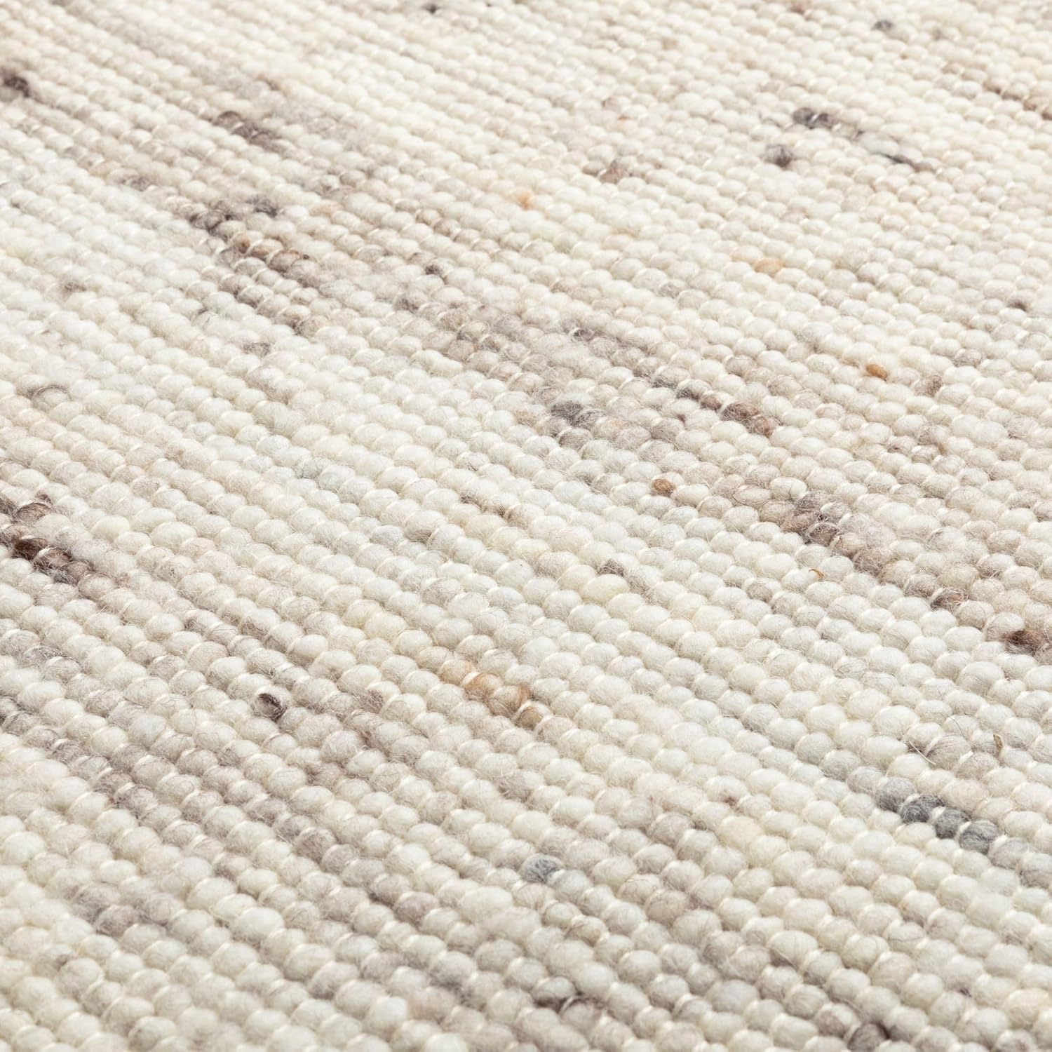 Steffensmeier Handweb Teppich Korinth | Gesunder Wollteppich | Beste Schurwolle | Natur Dunkel, handgewebt, Größe: 200x290 cm