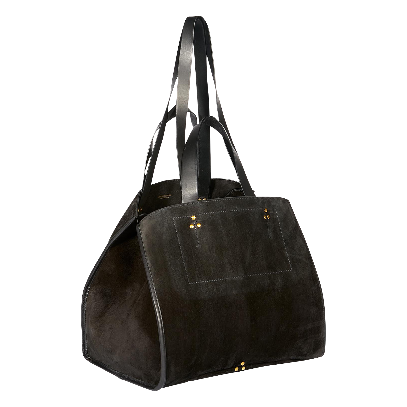 LEON M - Sac cabas en cuir velours | Noir