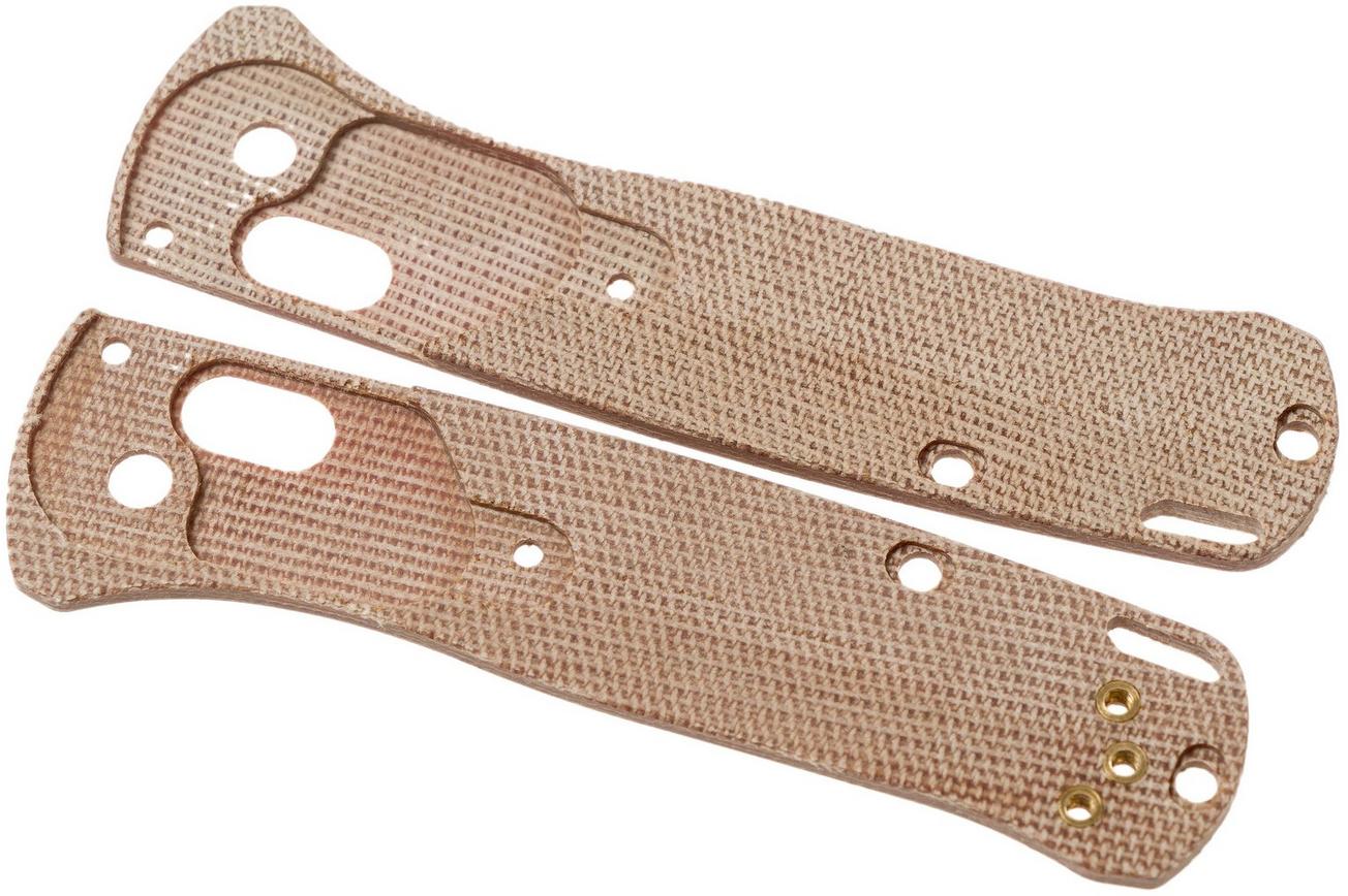 Flytanium Benchmade Mini-Bugout Scales Crossfade, natural canvas micarta