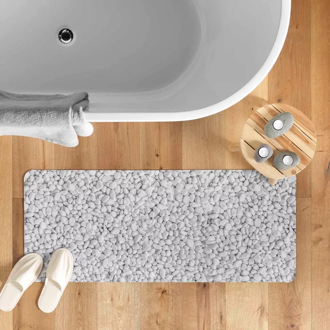 Tapis de bain antidérapant (50 x 120 cm) Leandra Gris