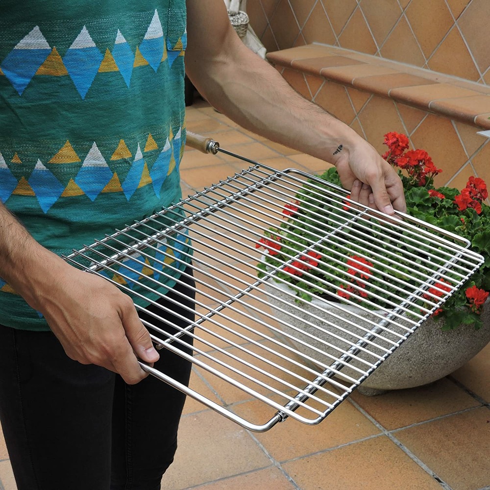 Papillon 8160400 8160400-grille de barbecue extensible, 60 x 40 cm, extensible de 62 à 72 cm, acier, 600x400 mm