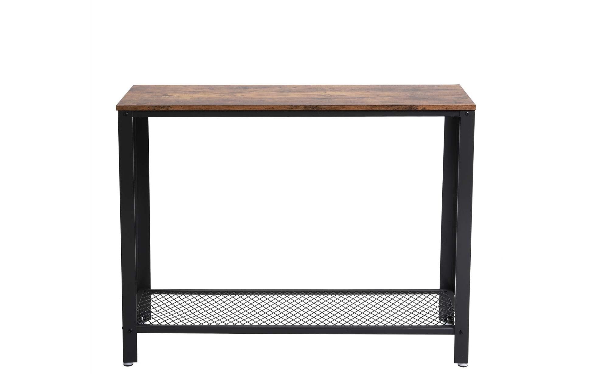 Konsolentisch mit Gitterablage 101.5 x 80 cm, Braun/SchwarzBeistelltisch