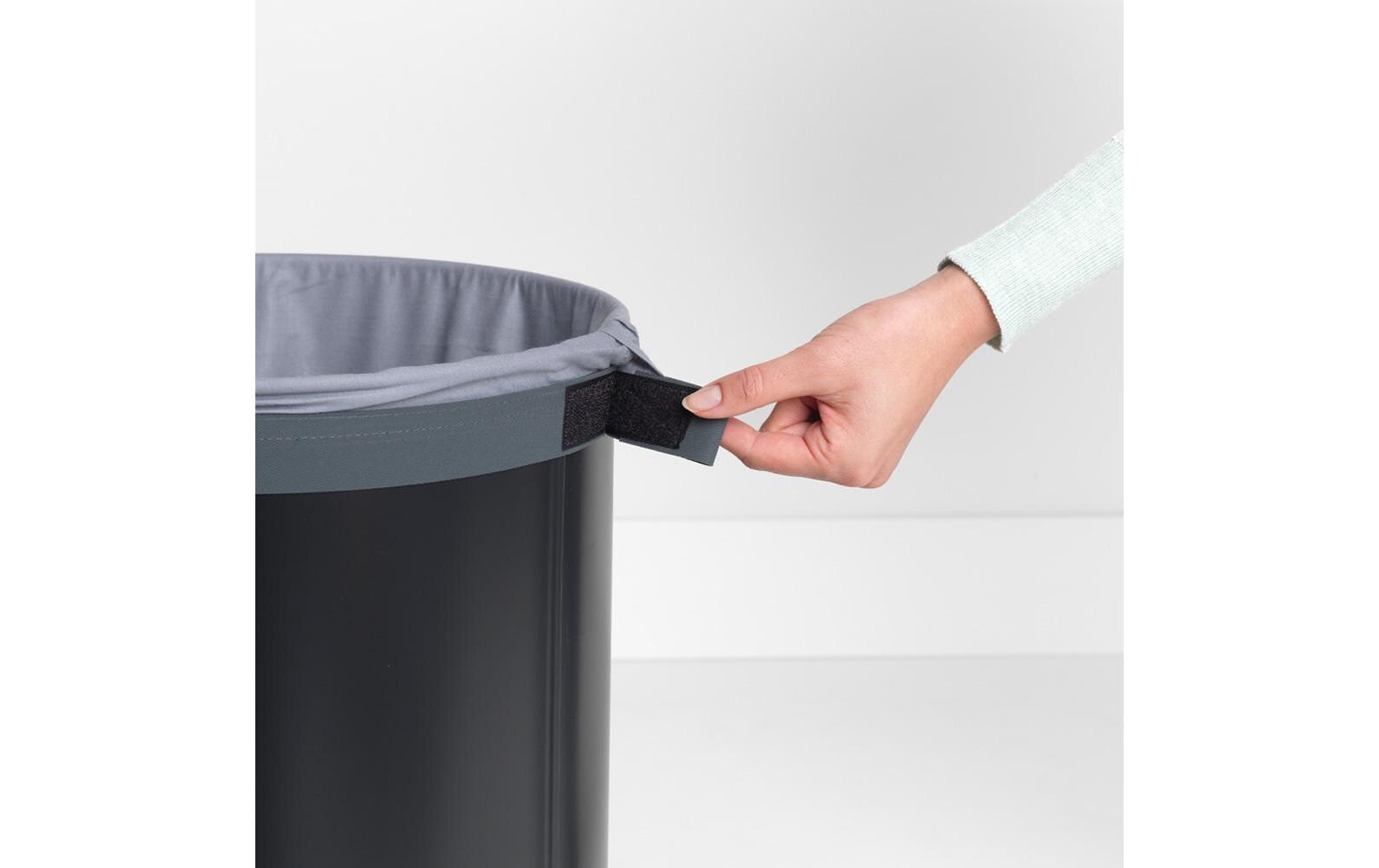 Wäschesammler mit Korkdeckel, 60 Liter, Schwarz<br>Wäschesammelbox