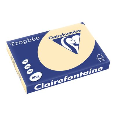Clairefontaine Trophée - Papier couleur - A3 (297 x 420 mm) - 80 g/m² - Ramette de 500 feuilles - chamois