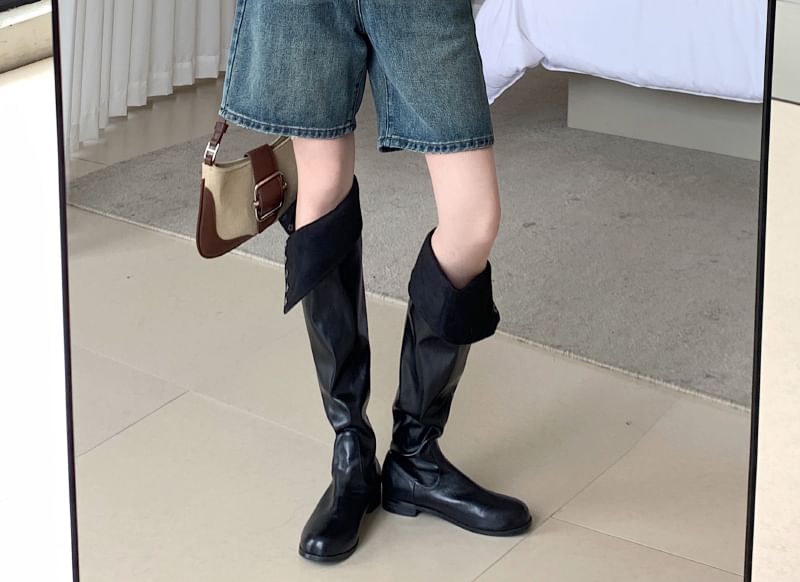 GOUB - Low Rise Washed Denim Shorts