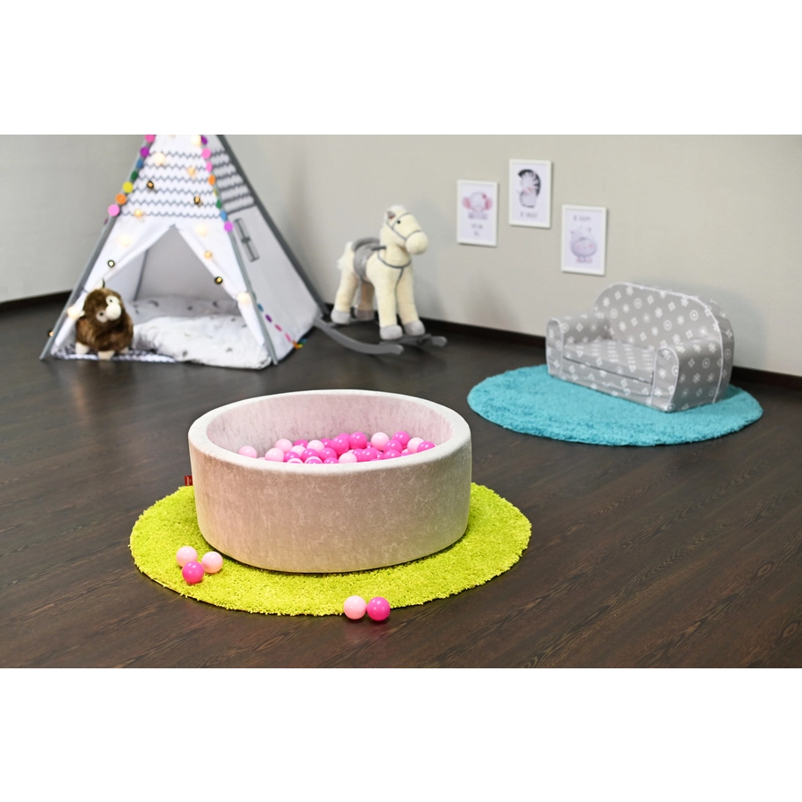 knorr toys® Bällebad soft - Grey - 300 balls soft pink grau