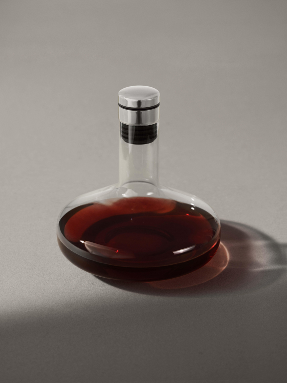 Audo Copenhagen Wine Breather decanteerkaraf transparant/staal