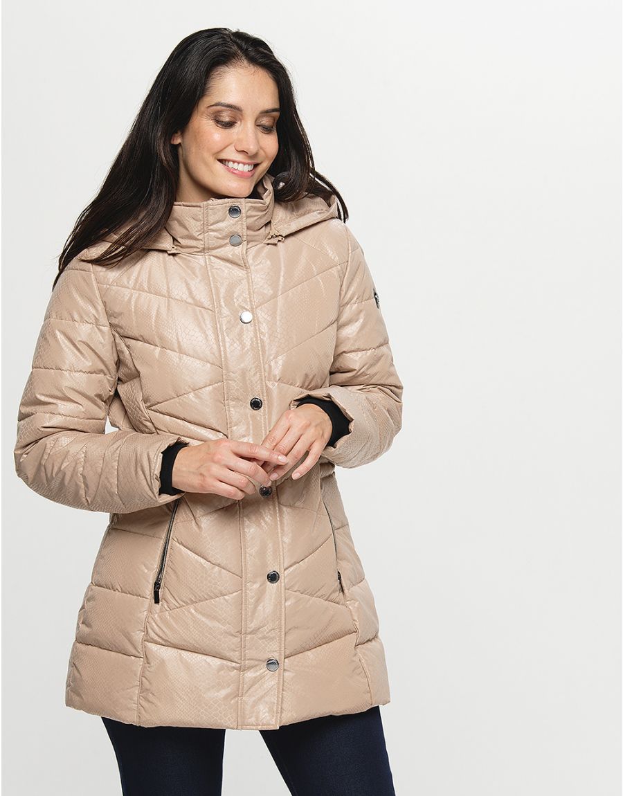 Doudoune beige imprimé