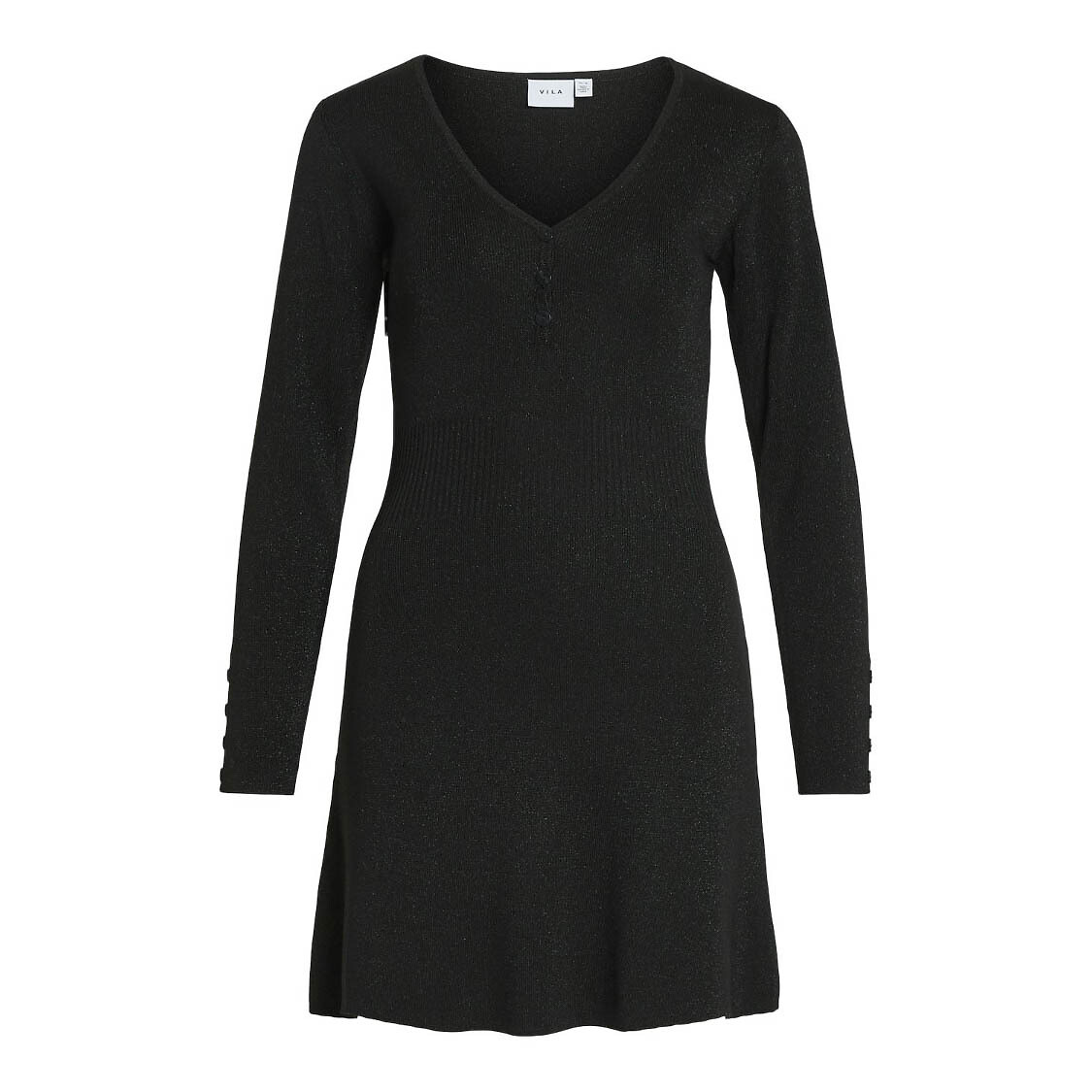 VILA<br>Vestido em jérsei brilhante, decote em V