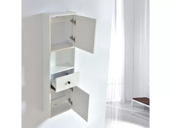 Grande armoire de rangement ARMARIA finition mélaminé blanc 120 cm