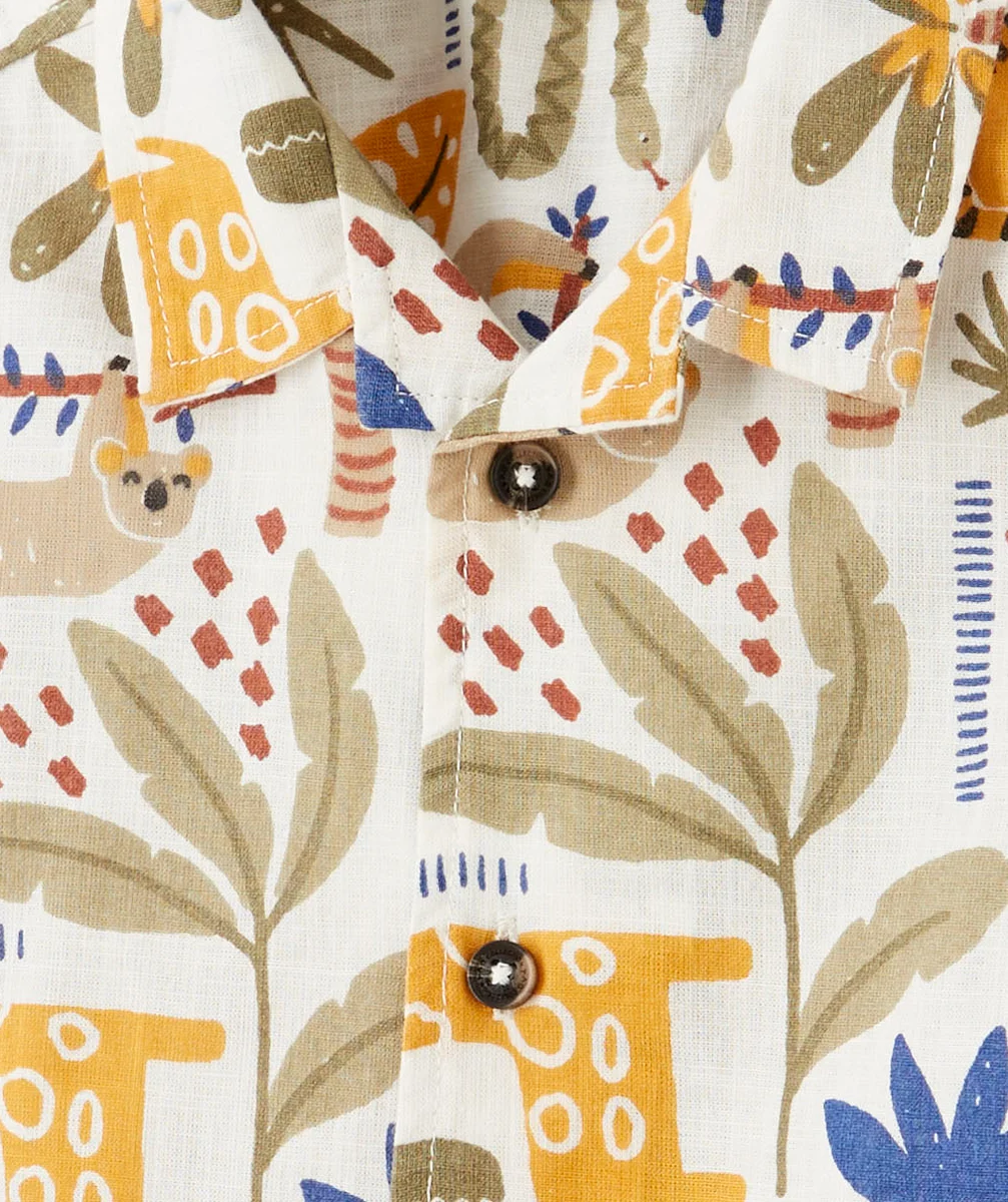 CHEMISE BÉBÉ GARÇON EN COTON THÈME JUGNLE