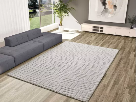 Tapis intérieur - géometrique avec relief - crème - 160 x 230 cm - ESTILO