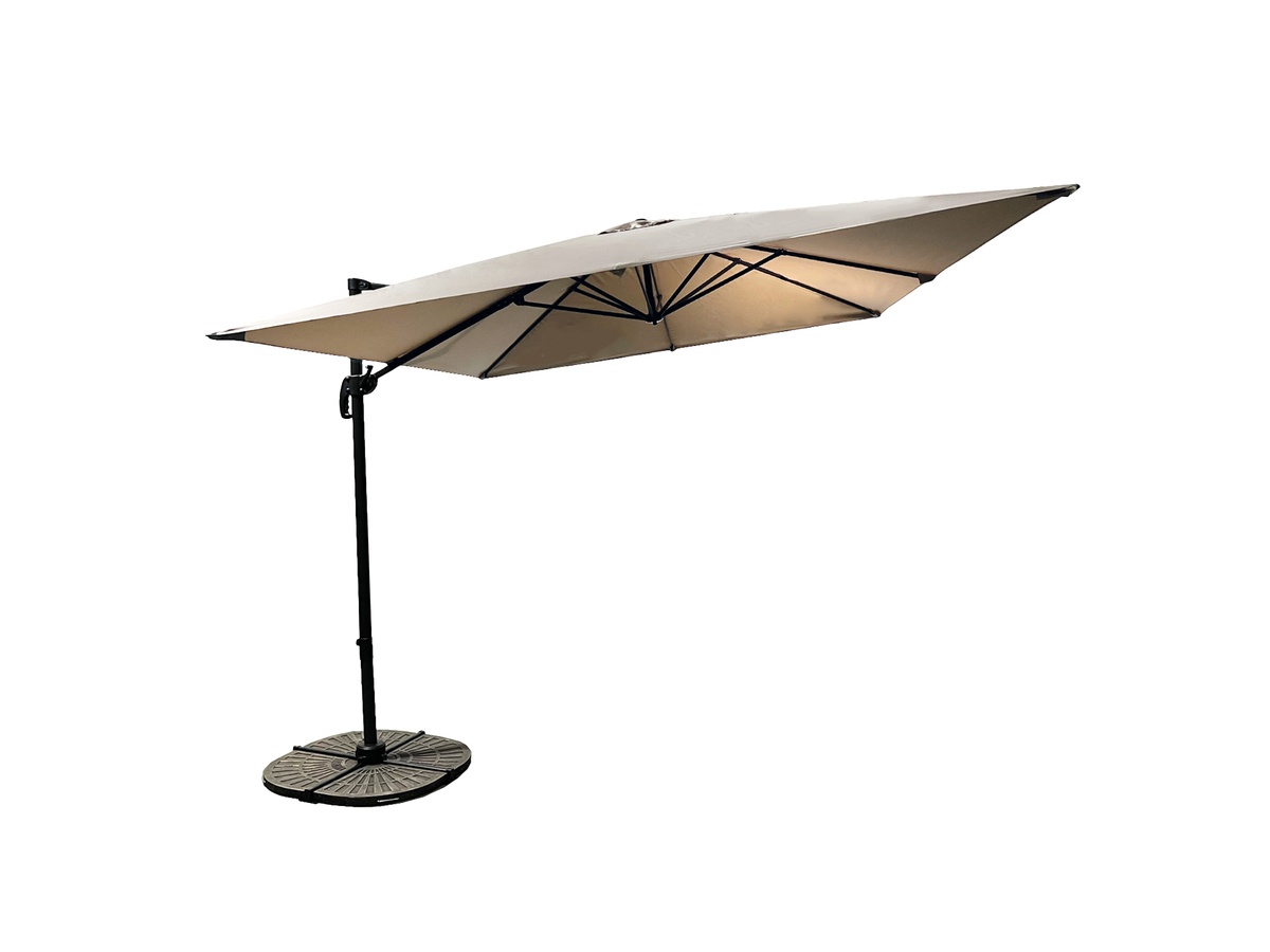 Buitenkado pro 3x3m aluminium zweefparasol - taupe