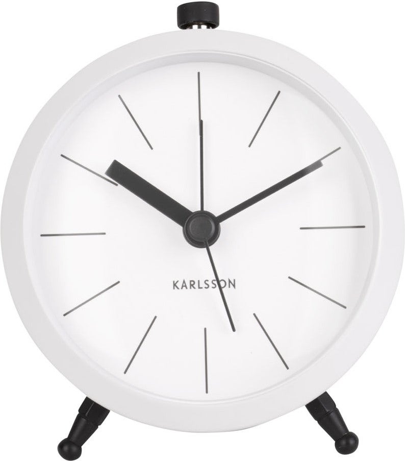 PT Living wekker Button wit D 9 H 10,5 cm