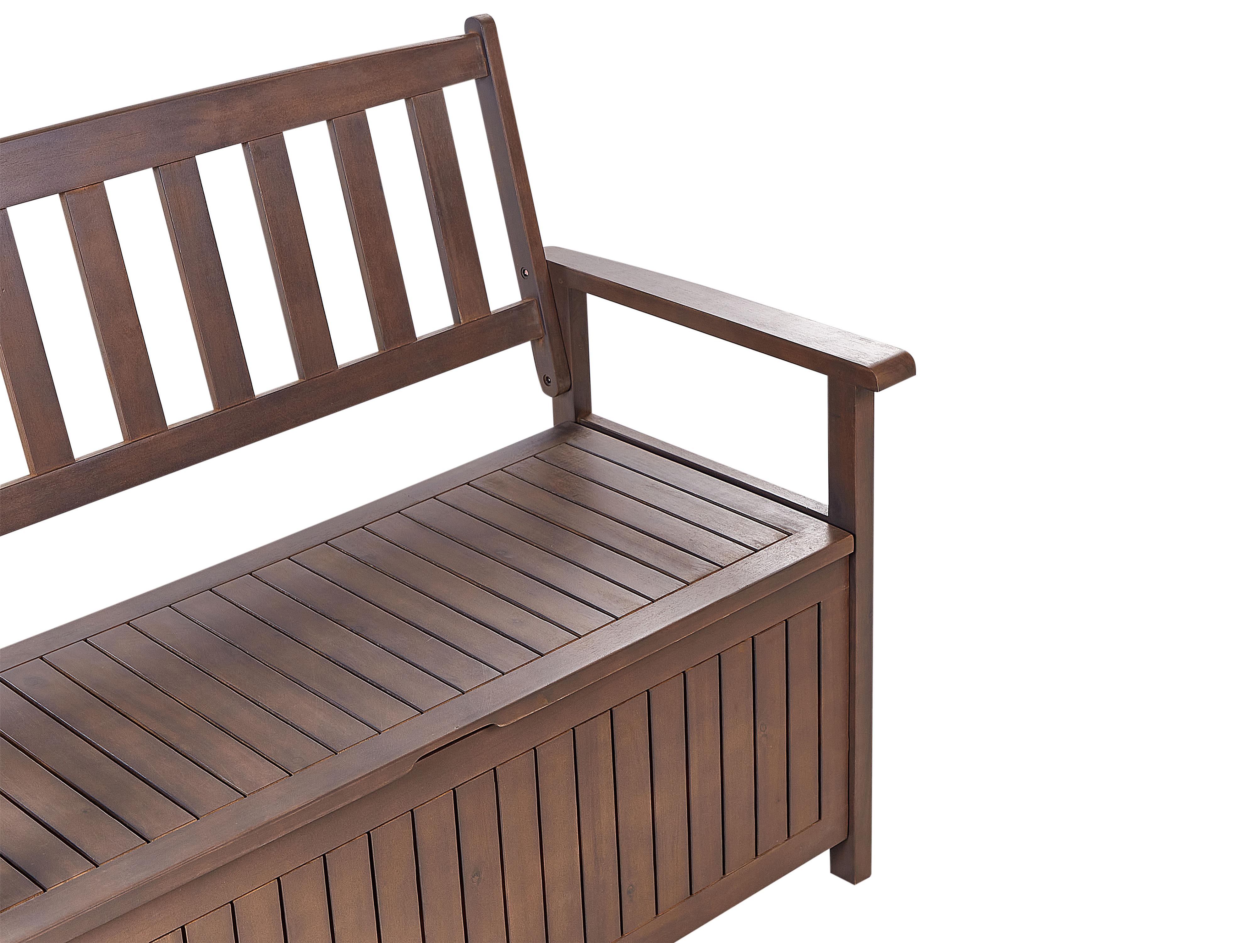 Tuinbank met zitkussen SOVANA 120 cm met opbergruimte Acaciahout Rood