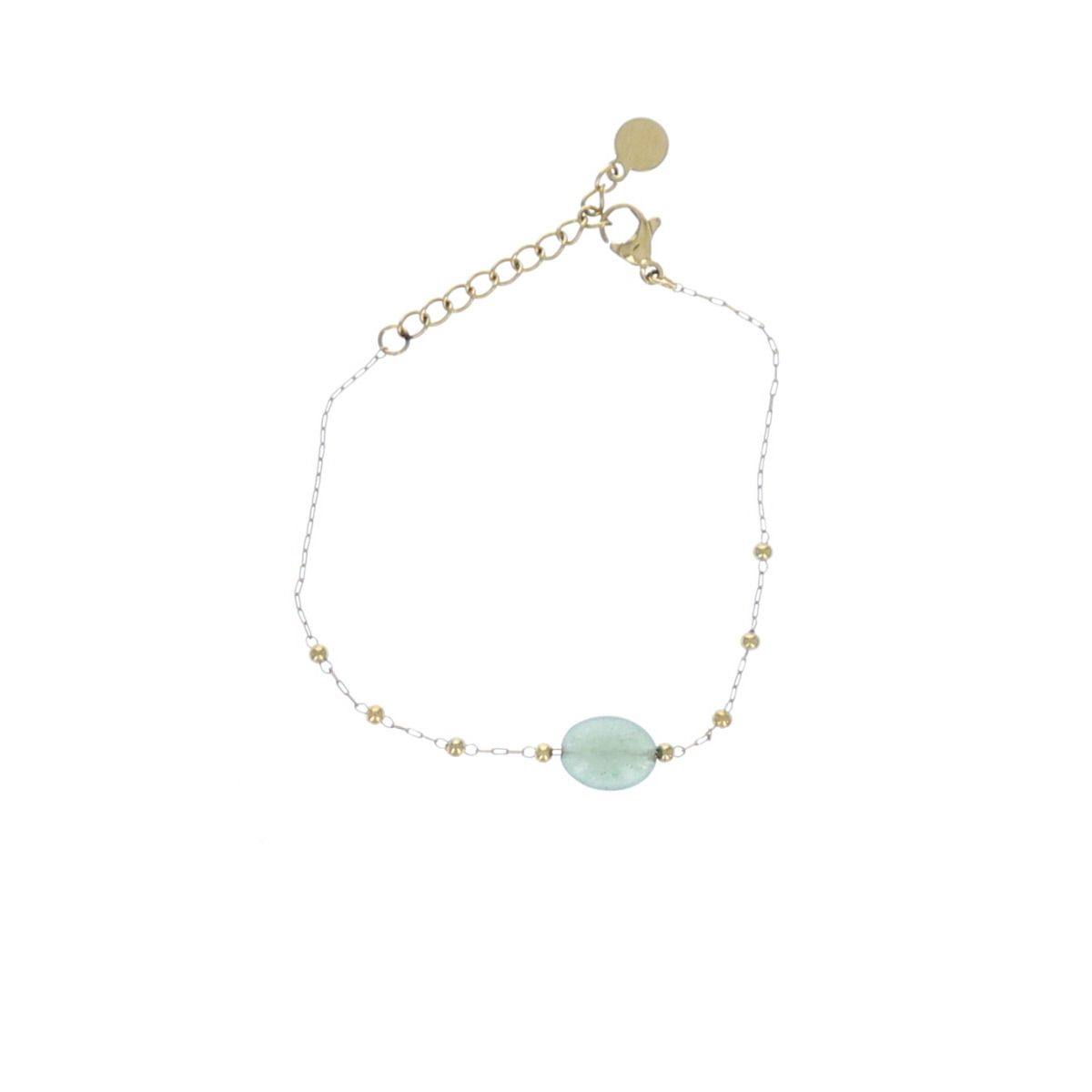 Bracelet doré pierre vert clair Nusa Dua