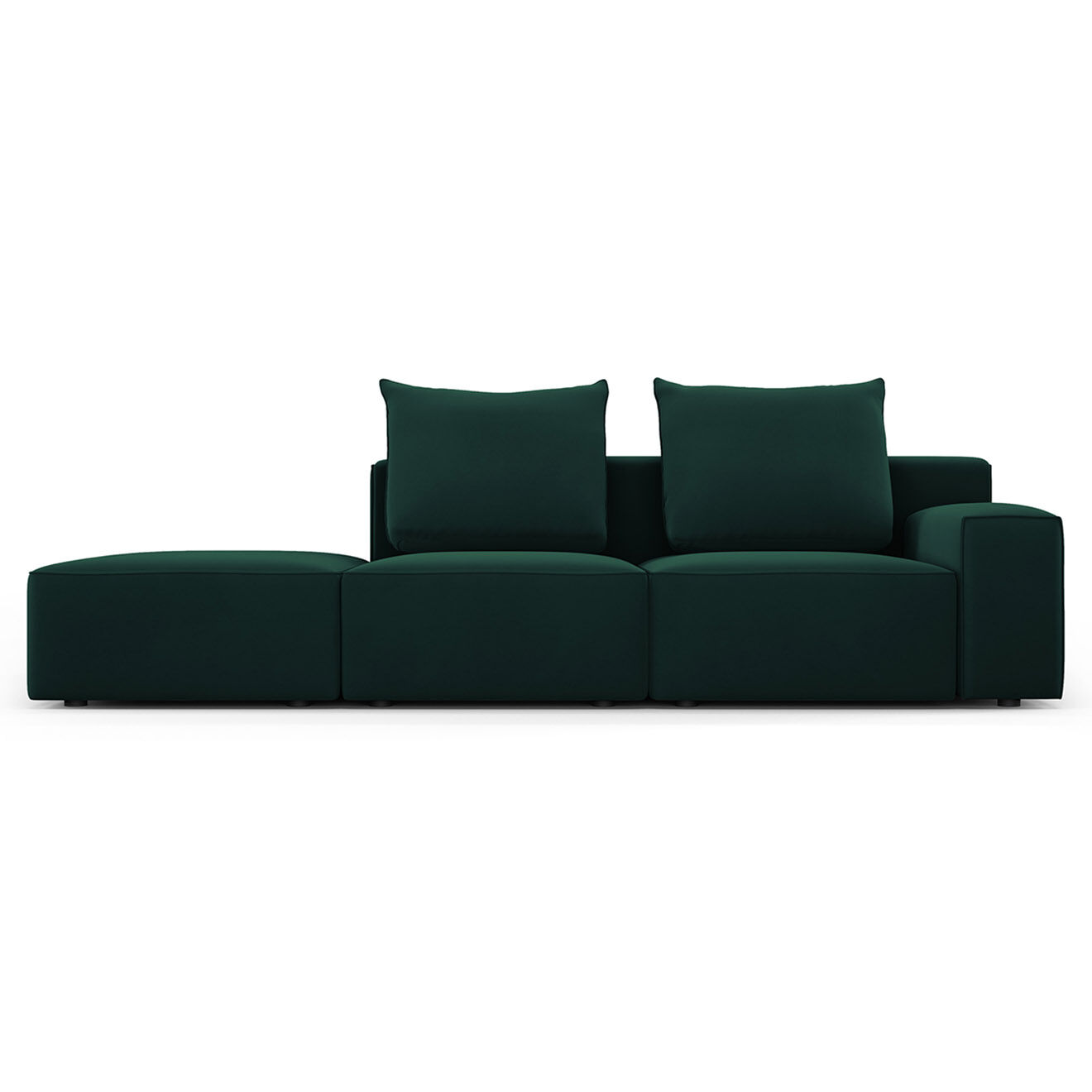 Mazzini Sofas Canapé Gauche en Velours Ivy 4 Places vert foncé - 265x105x89 cm