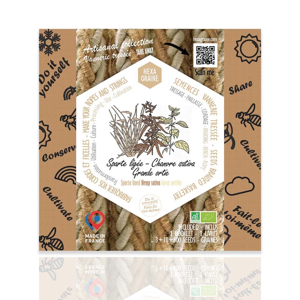 Coffret de semences textile vannerie tressée