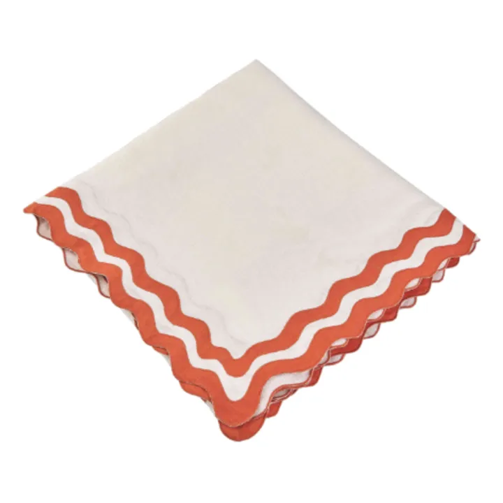 Tressé Nappe en lin | Terracotta