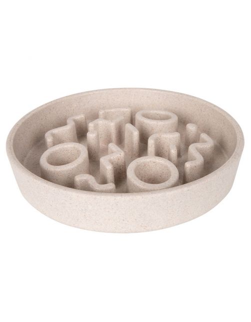 District 70 Bamboo Cat Slow Feeder - Kattenvoerbak - Ø13.5 cm Beige